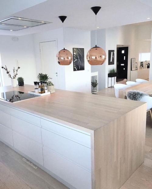 Скандинавский стиль.  Сочетание белого и дерева помогает создать ощущение тепла и уюта, особенно в вечернее время. 07