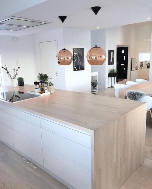 Скандинавский стиль.  Сочетание белого и дерева помогает создать ощущение тепла и уюта, особенно в вечернее время. 08