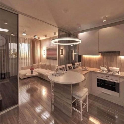 Вы за или против кухни совмещённой с гостиной? 01