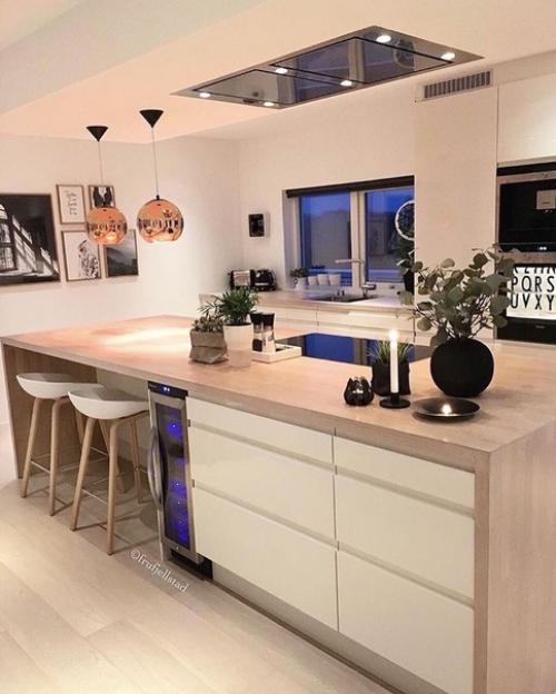 Скандинавский стиль.  Сочетание белого и дерева помогает создать ощущение тепла и уюта, особенно в вечернее время. 03