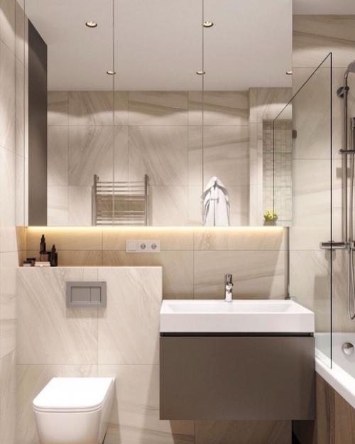 Ванная комната в тёплых тонах. 02