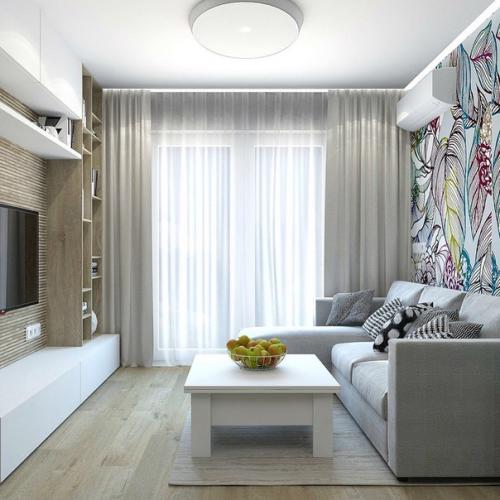 Кухня - гостиная и прихожая из одного проекта.