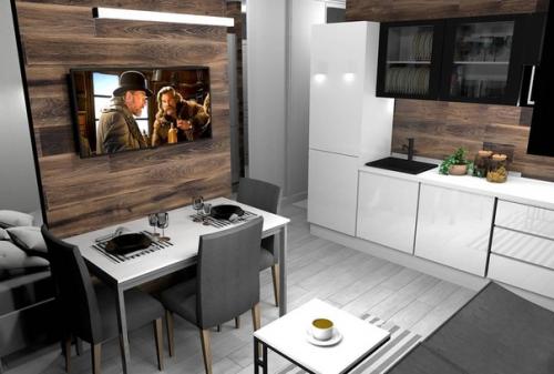 Проект кухни - гостиной, в современном стиле. 02