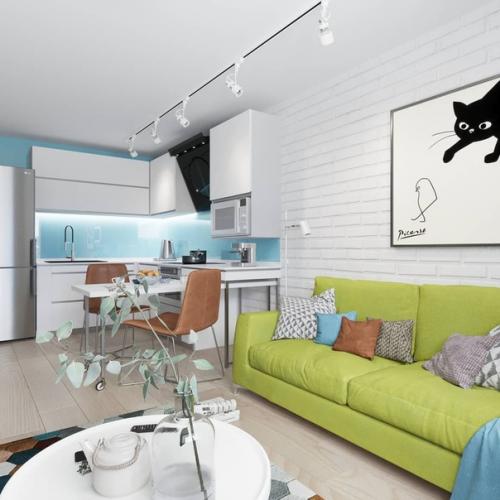 Дизайн интерьера в евродвушке 44, 5 кв. 02