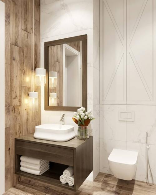 Выдержанный и лаконичный санузел.