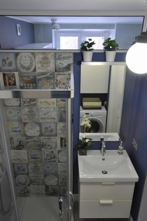 Санузел в синем цвете.  