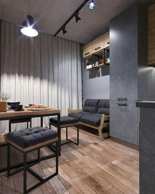 Стильный дизайн кухни - гостиной. 02