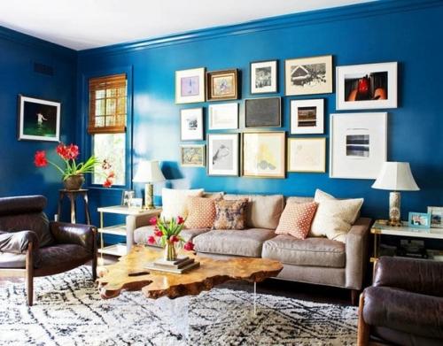 Синий цвет в интерьере.