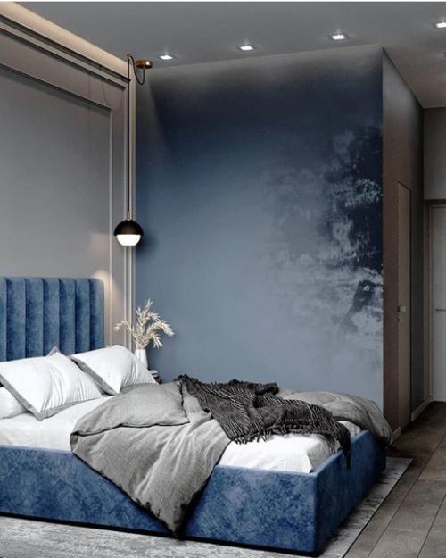 А вы бы могли комфортно себя чувствовать в синей спальне? 02