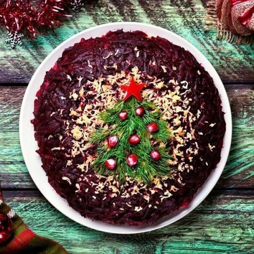 Новогодние салаты с мышками и ёлочками. 01