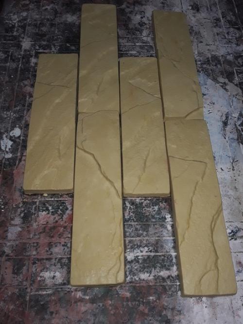 Себе декоративный камушек из гипса в желтом цвете залил. 01