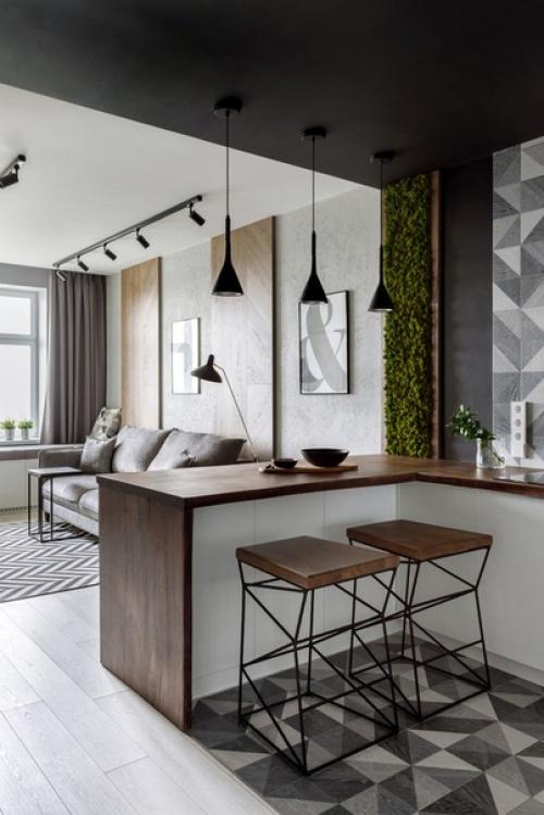 Современный дизайн.  Квартира 47 м для девушки студентки. 07