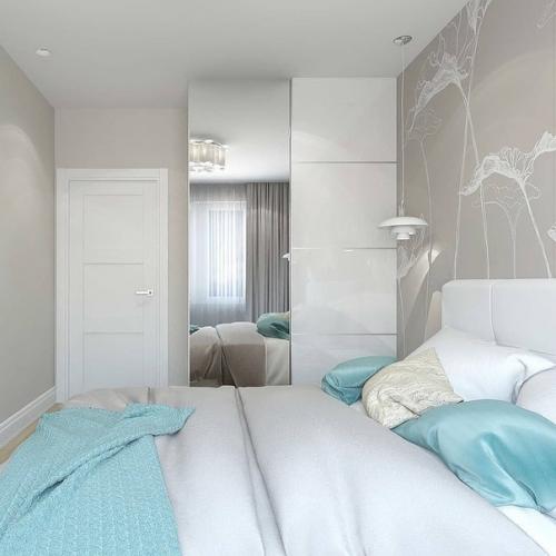 Проект 2 х комнатной квартиры с кухней - гостиной, спальней и детской. 05