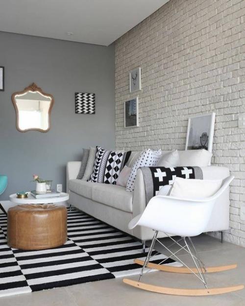 Кирпичная стена в интерьере. 07