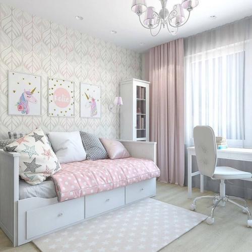 Проект 2 х комнатной квартиры с кухней - гостиной, спальней и детской. 06