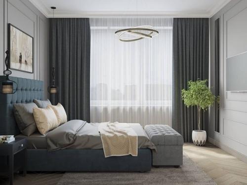 Нежнейшая спальня в пастельных тонах.