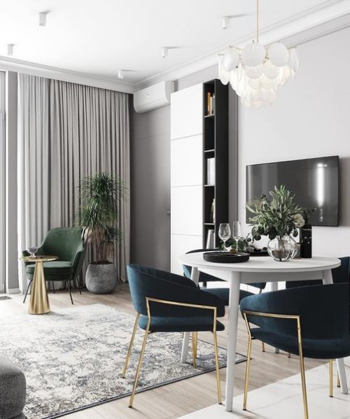 Доброе утро. Маленькая, но уютная кухня - гостиная в Москве площадью 22 кв.