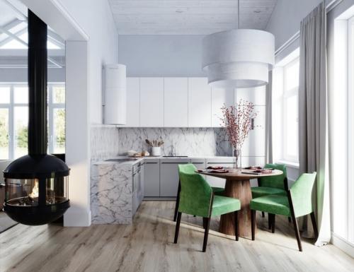 Интерьер загородного дома в коттеджном посёлке. 01