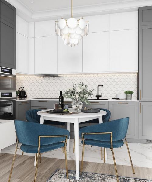 Доброе утро. Маленькая, но уютная кухня - гостиная в Москве площадью 22 кв. 02