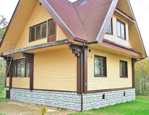 Наружная коттеджей отделка. Отделка фасадов коттеджей кирпичом 01