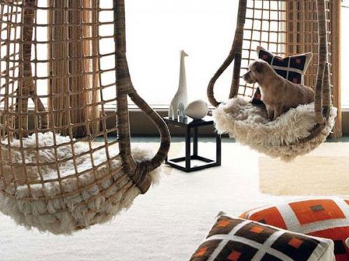 Подвесные кресла в дизайне интерьера 03