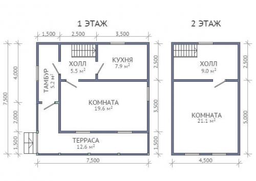Проект дома 7 на 7 из бруса. Выбор проекта