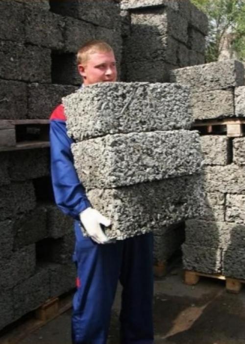 Сколько весит куб арболита.. Стандартный блок 500х300х200 15