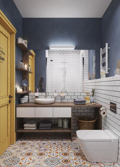 Евродвушка в стиле лофт с отдельной спальней и кабинетом 01