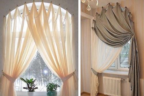 Несколько примеров, как повесить штору без карниза 04