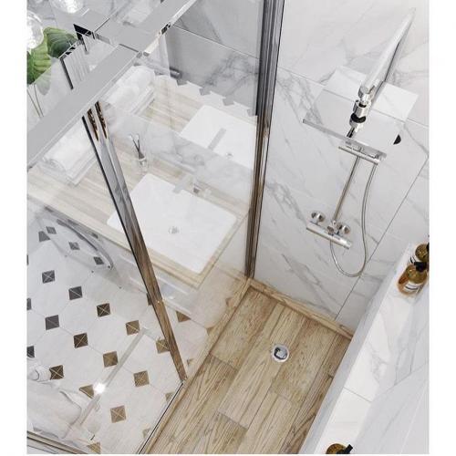 Дизайн небольшой светлой ванной комнаты 02