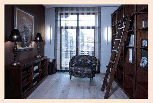 Интерьер библиотеки в доме 01