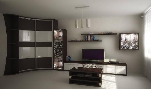 Угловые шкафы купе для гостинной. Преимущества и недостатки угловых шкафов-купе в гостиной