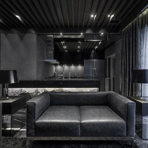 Черный монохромный интерьер. ☻.Мрачная нора или мистическая роскошь? Как вам? 04