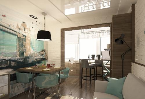 Кухня на лоджии: идеи объединения 03