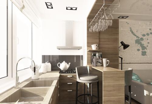 Кухня на лоджии: идеи объединения 05