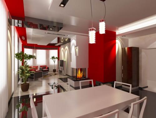 Планировка кухни в качестве столовой-гостиной 04