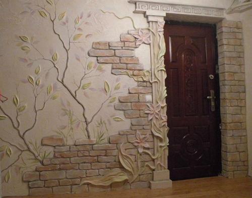 Отделка стены под кирпич. Гибкая 21