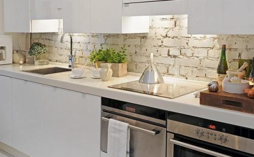 Отделка стены под кирпич. Гибкая 06