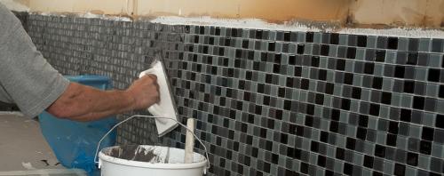 Сочетание мозаики и плитки. №7. Процесс укладки плитки мозаики 23 Сочетание мозаики и плитки. №7. Процесс укладки плитки мозаики 23