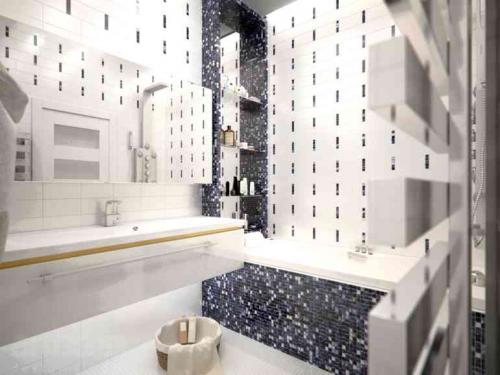 Белая плитка в сочетании с мозаикой. Как красиво сочетать плитку и мозаику в дизайне ванной комнаты