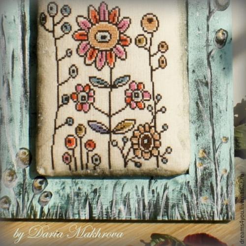 Как использовать вышивку. Необычное саше в деревянной рамке - и еще одна идея,куда применить вышивку!!!