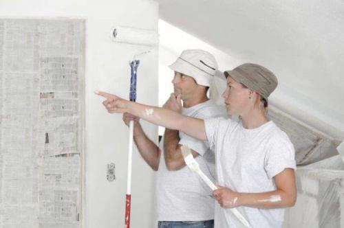 В ванной покрашенные стены. Подготовительные работы