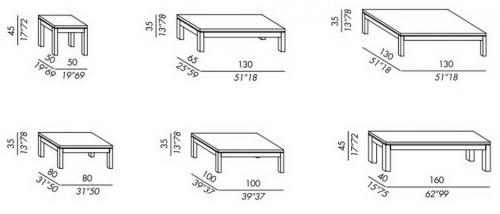 Журнальный столик по размерам