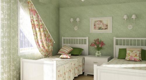 Спальня в желто-зеленых тонах. Концепции оформления