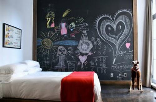 Стена грифельная в детской. Грифельная стена, маркерная стена — особенности оформления детской 06