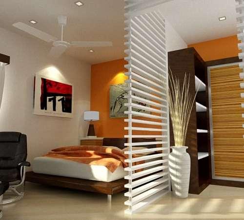 Как разделить комнату на две зоны спальню и гостиную. Виды перегородок