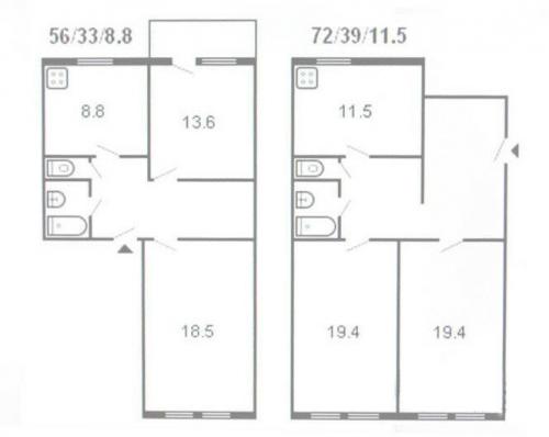 Планировки сталинок 3 комнаты