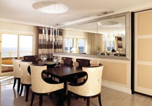 Зеркала в интерьере кухни. Размещаем зеркало на кухне над обеденным столом