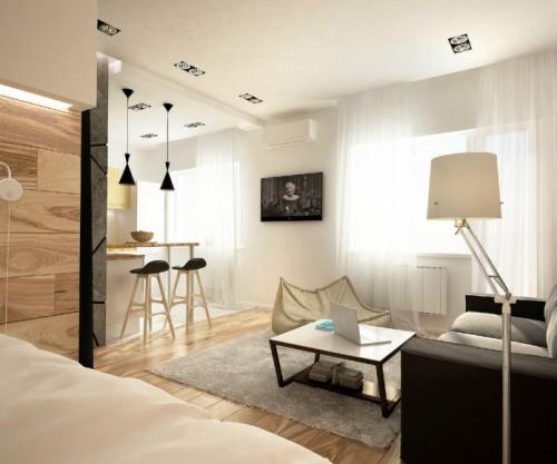 Кровать в студии. Как создать просторный интерьер в квартире-студии с полноценной спальней