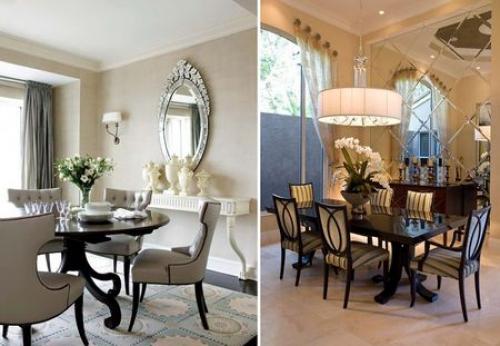 Зеркала в интерьере кухни. Размещаем зеркало на кухне над обеденным столом